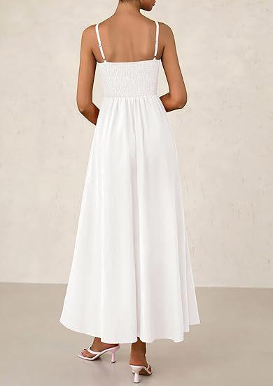 Sleeveless Suspender Solid Color Stitching A-line Beach Vacation Dress Women's Thin Shoulder Pleated Vest Pocket Commuting Dress