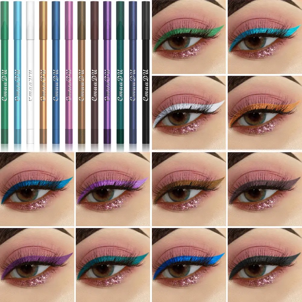 12-Color Multi-use Eyeshadow & Eyeliner Pencil Set – Rich Pigment, Smooth Glide, Easy Blending for Bright Tear Trough, Defined Eyeliner & All-Day Makeup Wear - Beginner Friendly Daily Makeup Tool for Women, Women's cosmetics, Eye makeup tools