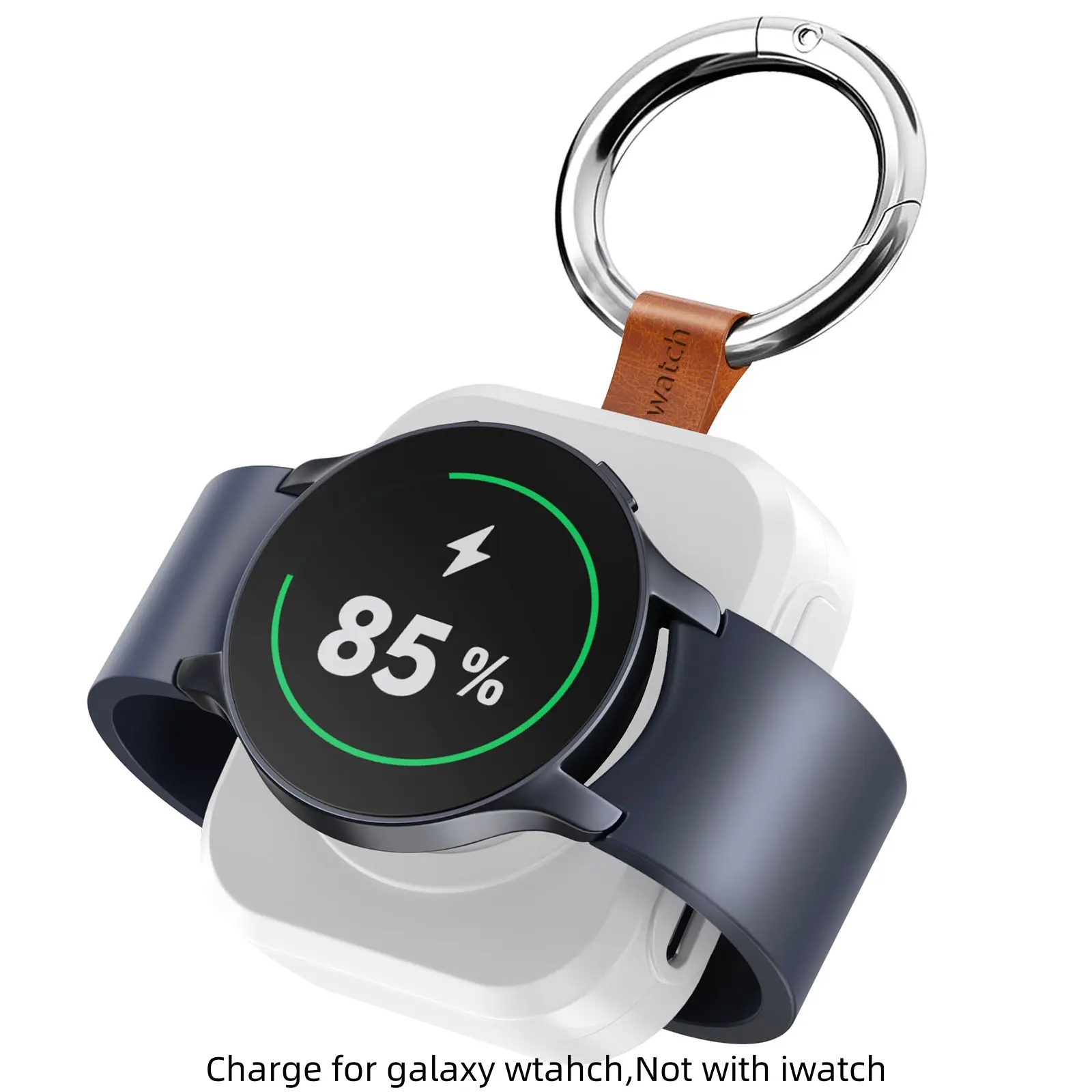 X-10SX Compact 1200mAh Portable Charger for Samsung Galaxy Watch 8/8 Classic/7/Ultra/6/6 Classic/5/5 Pro/4/3, Active 2/1 - ABS Plastic Multi-Model Smartwatch Accessory (NOT for Galaxy Watch 9 Series)