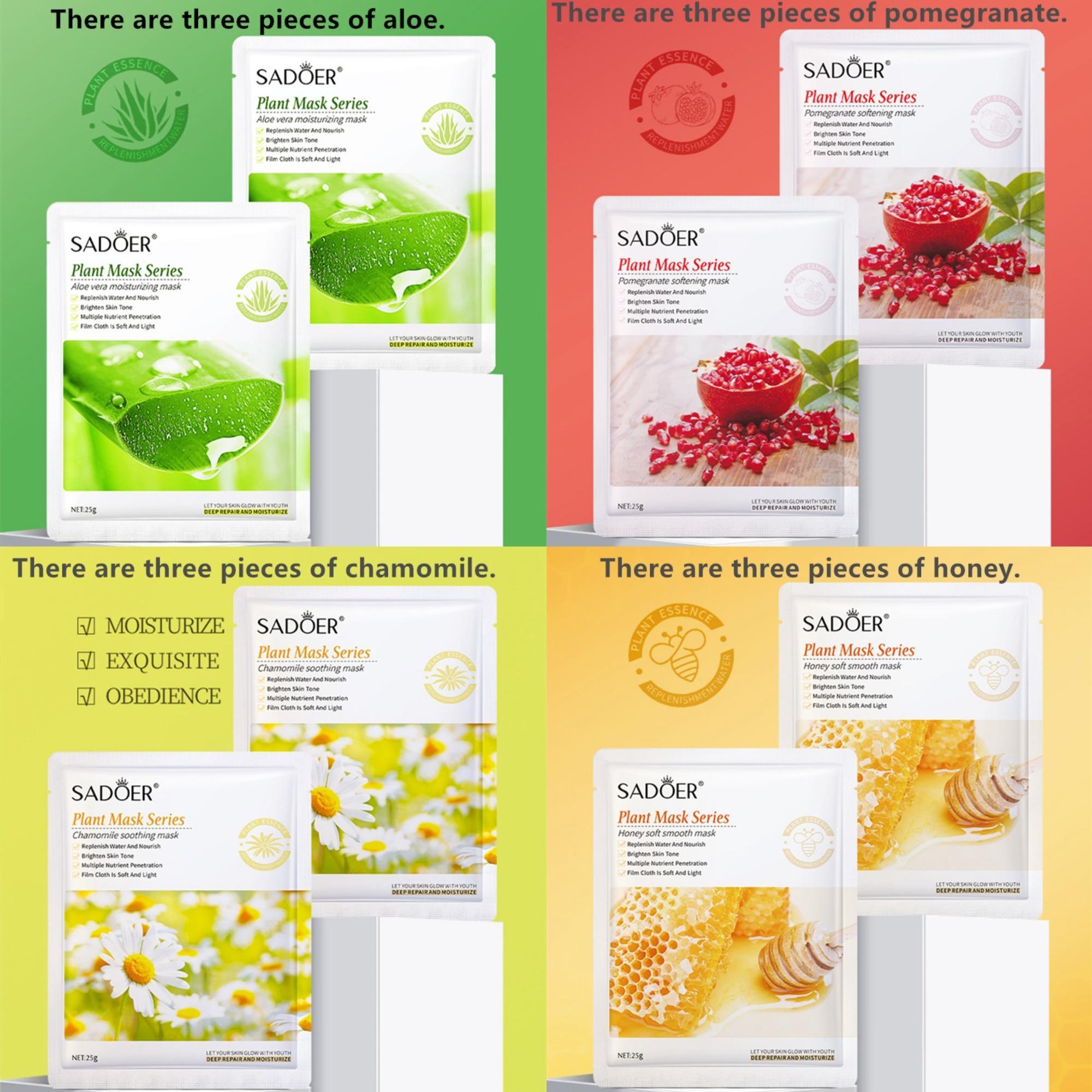 Plant & Fruit Essence Facial Firming Mask, 24pcs/set Moisturizing & Nourishing Cold Compress Mask for Women, Valentine's Day Gift