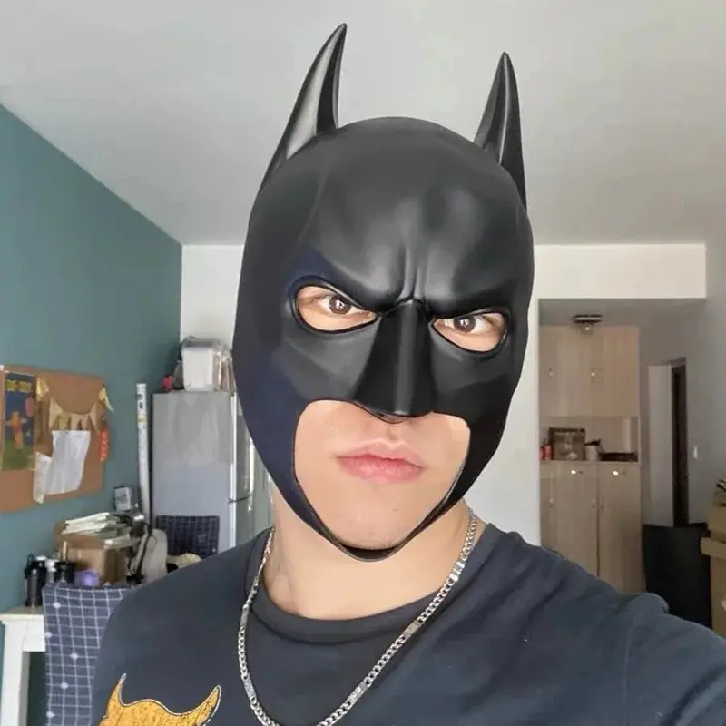 Bat Mask Headgear Latex Material Cosplay Headgear Halloween Night Dance Party Adult Masquerade Mask Latex Mask for Men Anime