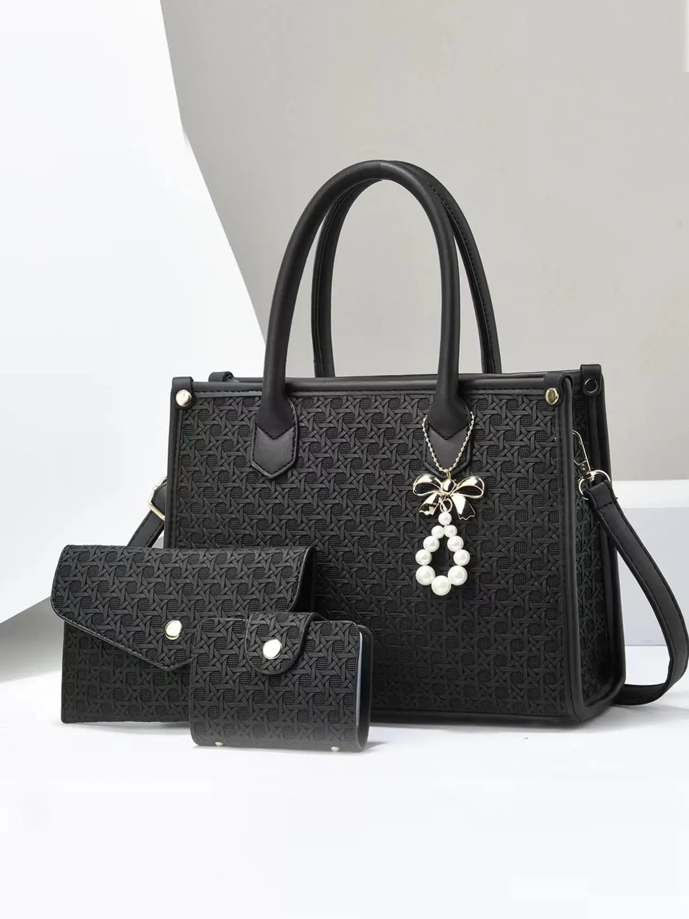 Fashion Three-Piece Retro Crossbody Handbag Set, Large Capacity Multi-Layer Bag, Stylish Design, Perfect for Travel and Shopping