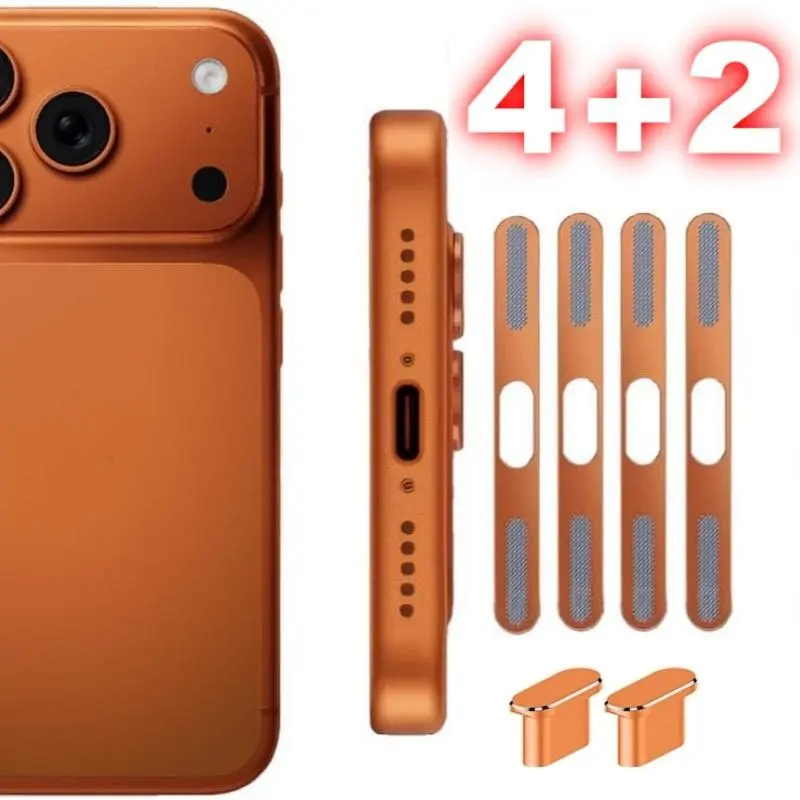 6-Pack Dust Protection Kit for iPhone 17 Pro/promomax, Includes 4 Dust Pads & 2 Metal Power Adapter Covers, Essential Protective Accessories