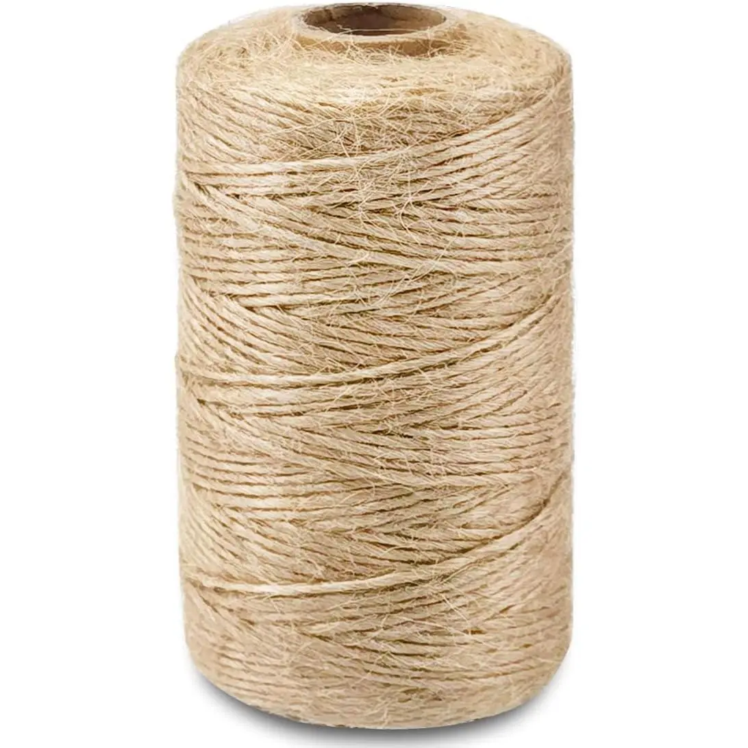 2mm  Jute Twine String Thin for Craft  Garden  Wrapping Christmas  Art Decoration Packing String  Art Decoration (Brown) (328 Ft (100M))