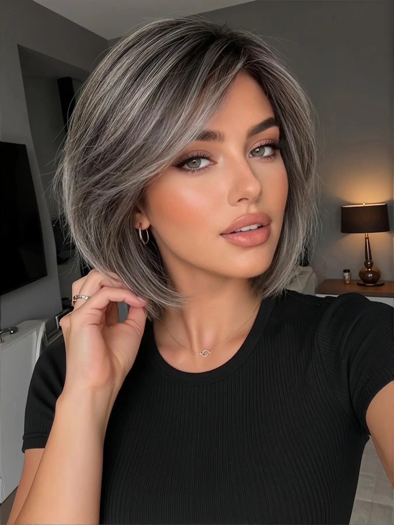 8 Inch Synthetic Hair Wig, High-Quality Daily Party Cosplay Suitable for All Face Shapes, Versatile & Stylish, Straight Wigs