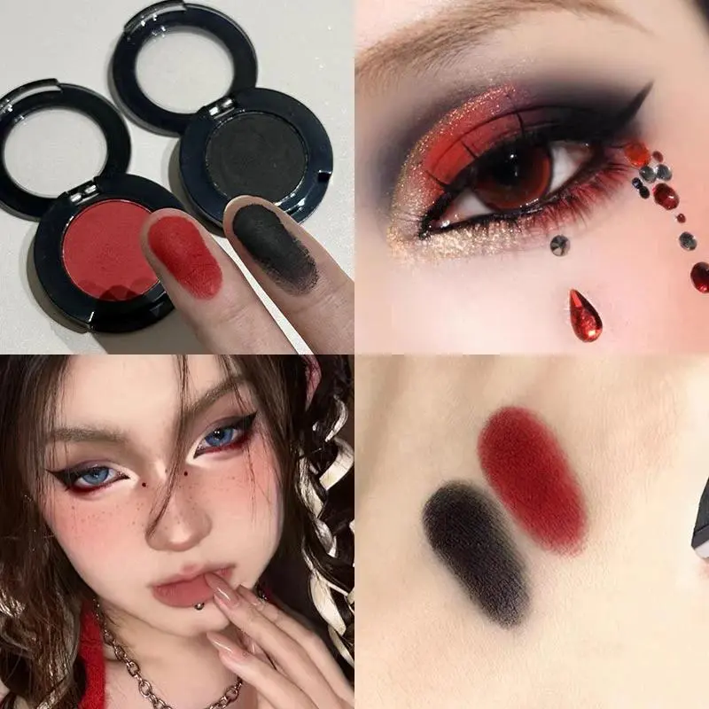 Single Klein Blue Smoked Blue Eye Shadow Palette Gothic Red Pigments Smoked Eye Makeup White Lying Silkworm Eyeshadow Eyeliner