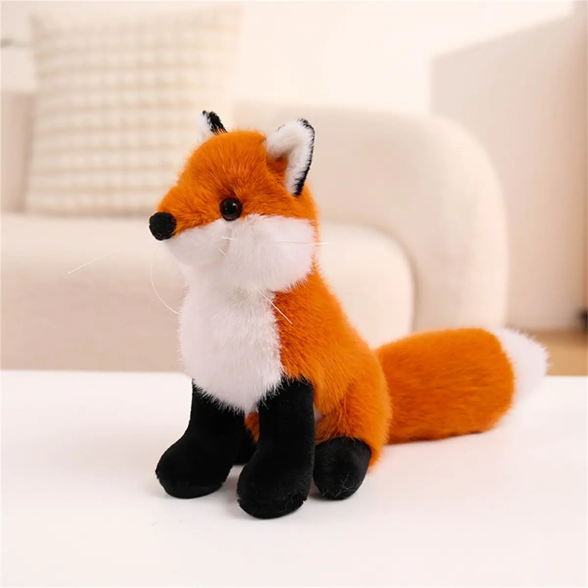 19cm/24cm Sitting Little Fox Plush Toy – Soft and Fluffy Stuffed Animal; Suitable for Room Decor, Children's Birthday Gifts, Back-to-School, Thanksgiving, Halloween, and Christmas.