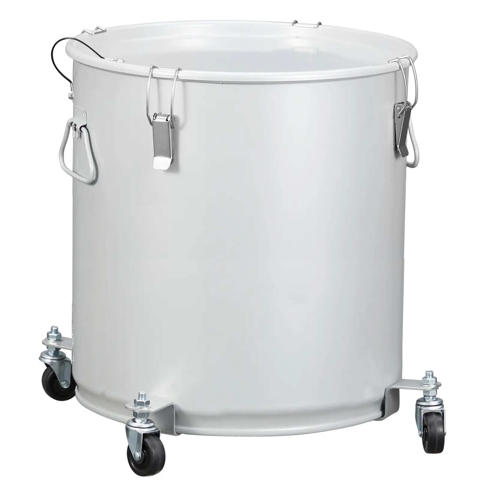 16 Gal Fryer Grease Bucket, Oil Disposal Caddy, Steel Fryer Oil Transport Container with Rust-Proof Coating, Grease Can with Lid & Lock Clips & Filter Bag for Cooking Oil Filtering