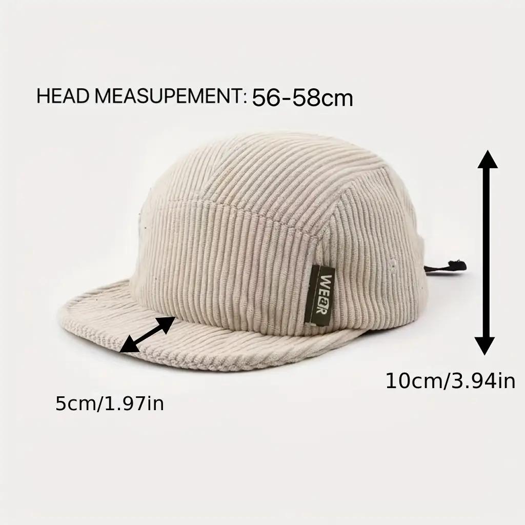 Solid Color Men's Women Corduroy Baseball Cap Outdoor Casual Vintage Soft Brim Five-Panel Hat