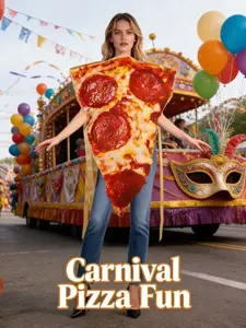 Carnival Pizza Role-playing Costumes Full Body Jumpsuit with Lace and Print Design Themed Party Stage Performance Costumes