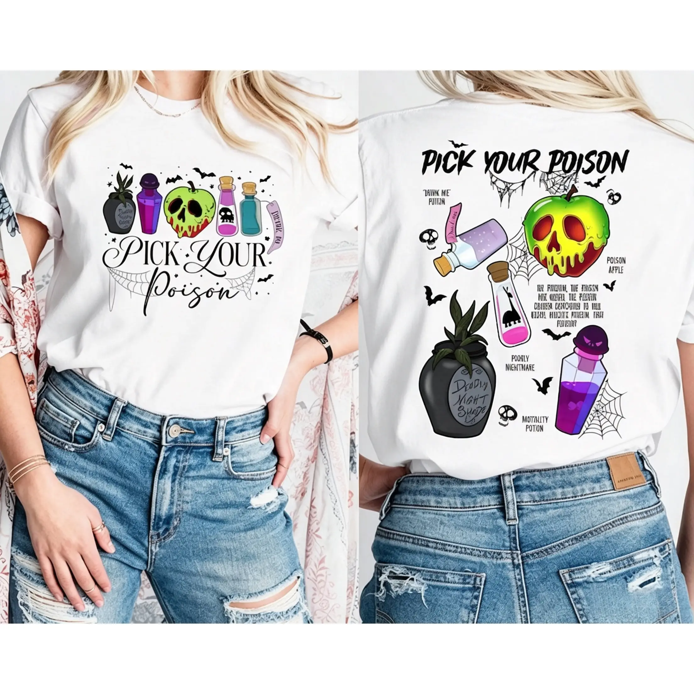 Pick Your Poison T-Shirt, Villain Halloween Shirts, Spooky Season Shirt, Witch Halloween Gift Tees