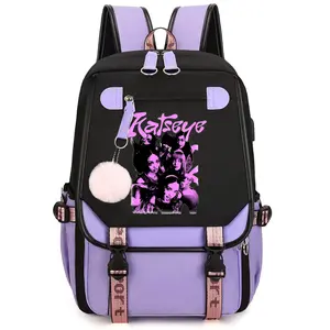 Katseye Korean girl group print primary and secondary school students school bag daily backpack