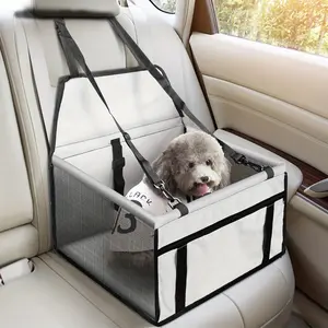 Bottom and front with thickened PE partitions Pet reinforced car booster seat for dogs and cats Portable breathable bag with safety belt Puppy carrier Dog carrier safe and stable for travel Attention with clip-on belt with PVC tube (pink, gray, black)