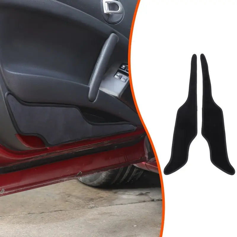 Two anti dirt, anti kick, and wear-resistant protective pads on the inner side of the doors of the 2006-2011 Mitsubishi Eclipse and Ecolis two door sports coupe