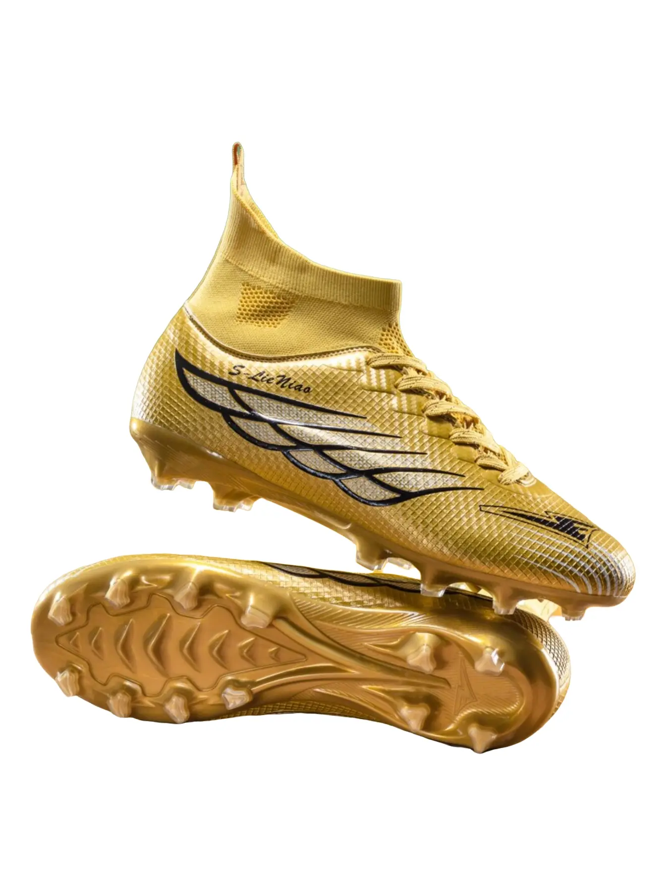 Unisex Soccer Cleats, Men's Professional Ag Studs, Breathable High-Top, Indoor Futsal & Outdoor Grass, Sizes 45-46, Football Boots