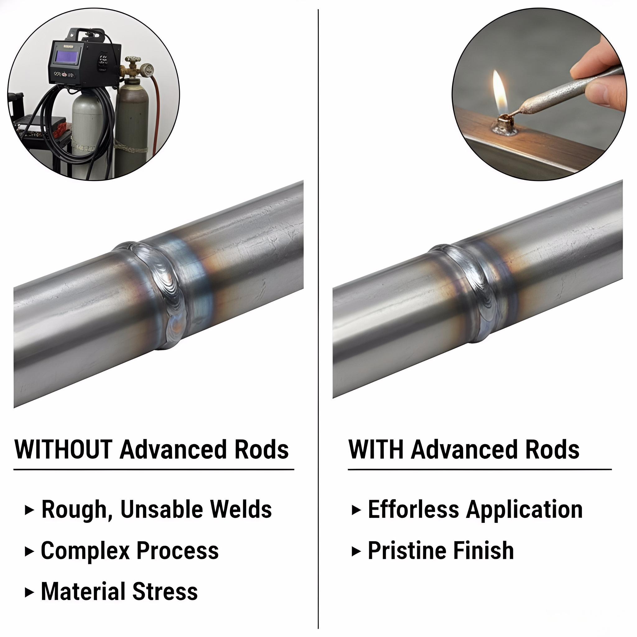 Low-Temperature, Easily Fusible Aluminum Welding Rods, Suitable for Water Tanks and Pipes. Multi-Functional, Fast-Melting Flux-Cored Rods, Suitable for Stainless Steel, Copper, Iron, and Aluminum, Effectively Repairing and Filling Welds Industrial Home