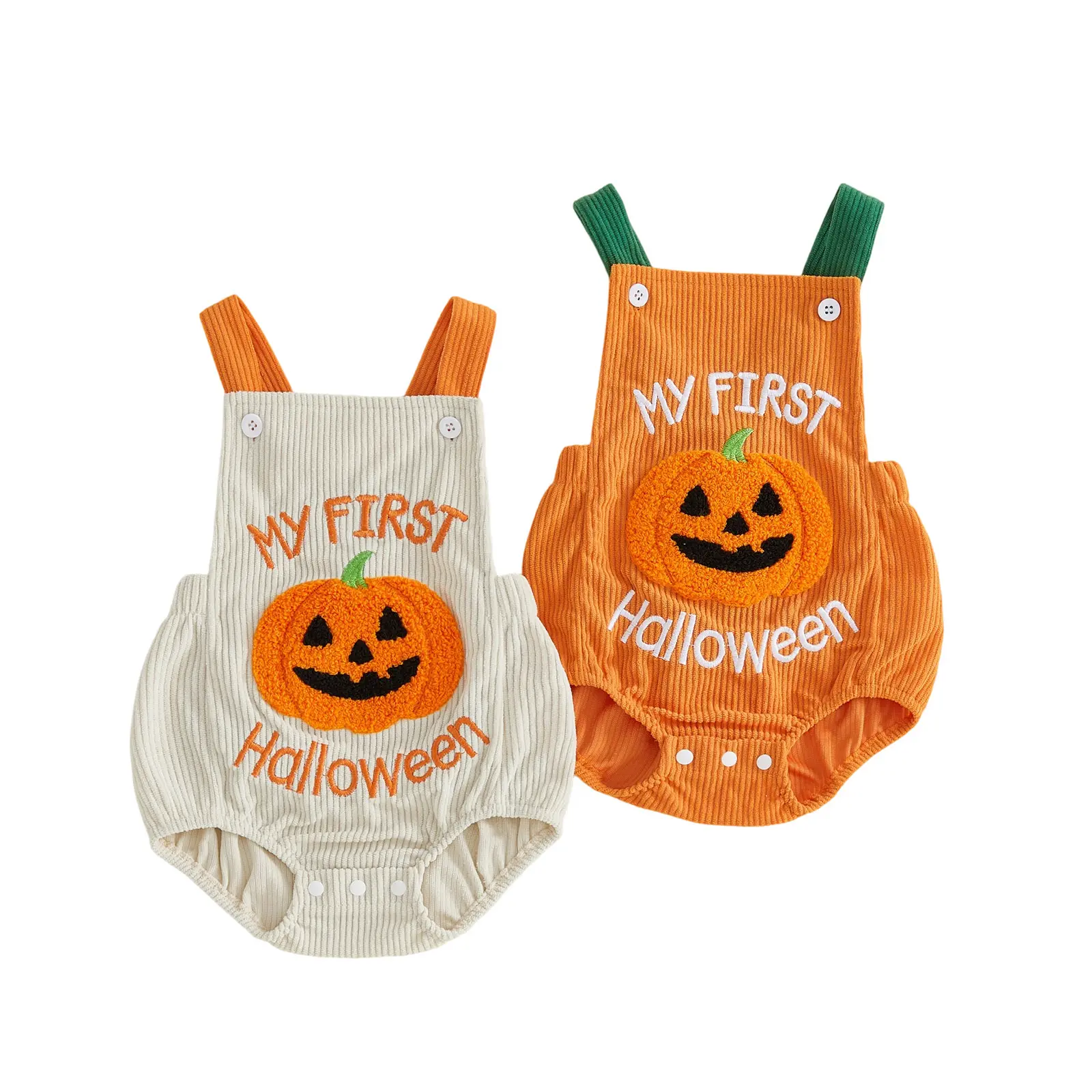 Infant Baby Boy Girl My First Halloween Romper Embroidered Sleeveless Overall Bodysuit 0-18 Months