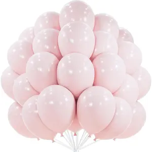 Pale Pink 50pcs 12 Inch Light Pastel Baby Pink Latex Helium for Birthday Engagement Bachelorette Baby Shower Easter Princess Butterfly Theme Decorations Pink-Q01