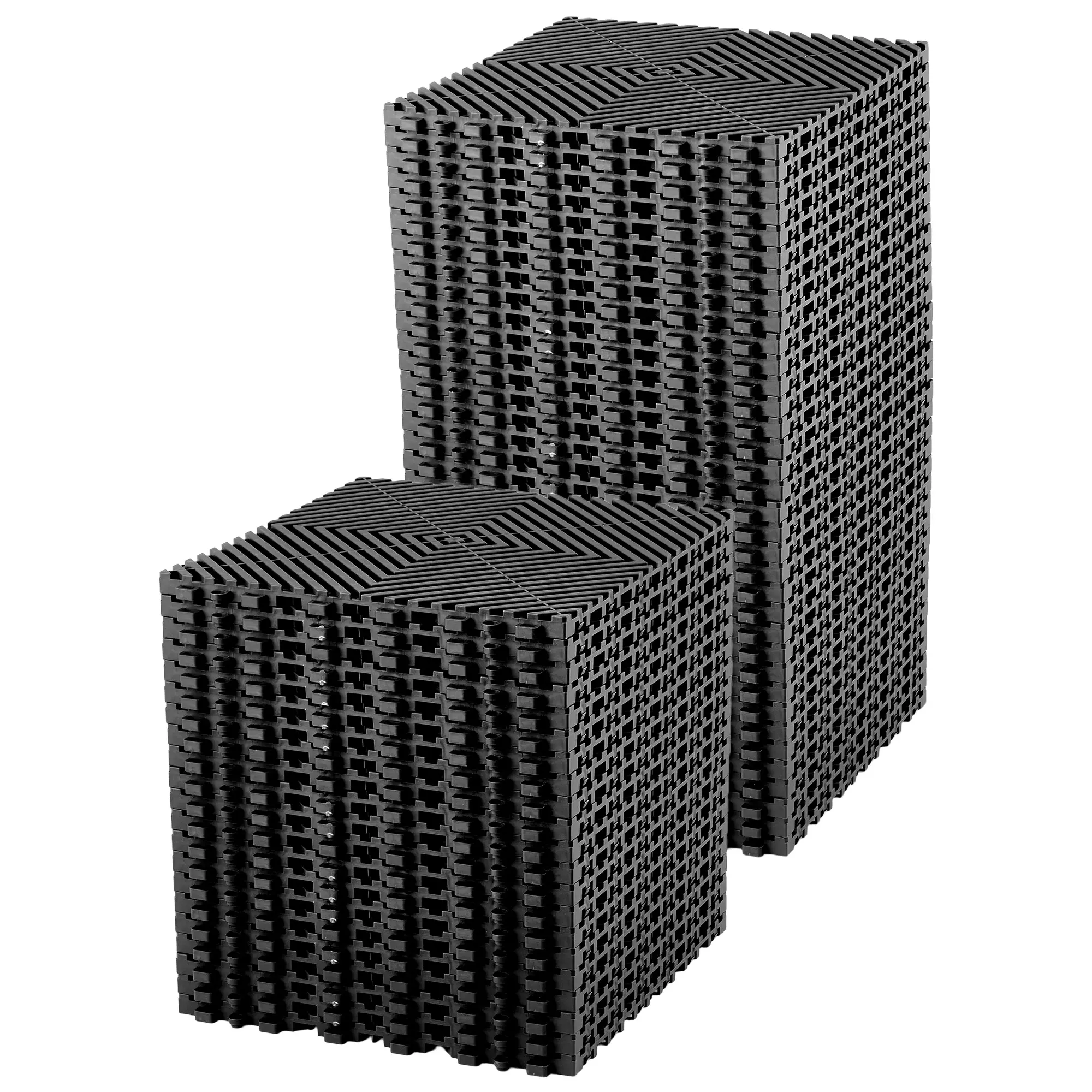 Interlocking Floor Tiles 50 Pack PVC Drainage Mats Non Slip 12x12 Waterproof Modular Cushion for Garage Pool Deck Patio Gym DIY Flooring