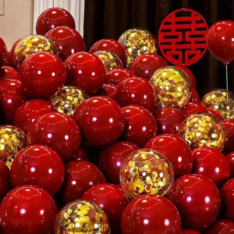 50 Sequins and red Latex Balloons, Prom Balloons, Wedding Decoration, Birthday Party, Anniversary, Graduation, Holiday, Mother's Day, Indoor Outdoor Decor