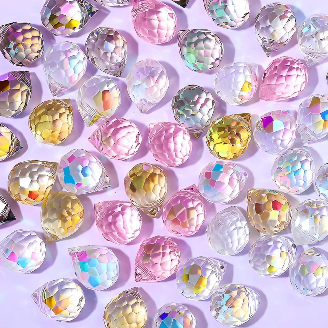 Beads, 50 count Glass Beads,   Beads for  Making | Shiny Teardrop Shape  Beads Glass Beads Bulk for DIY Craft Necklace Bracelet Earring(8x10mm)