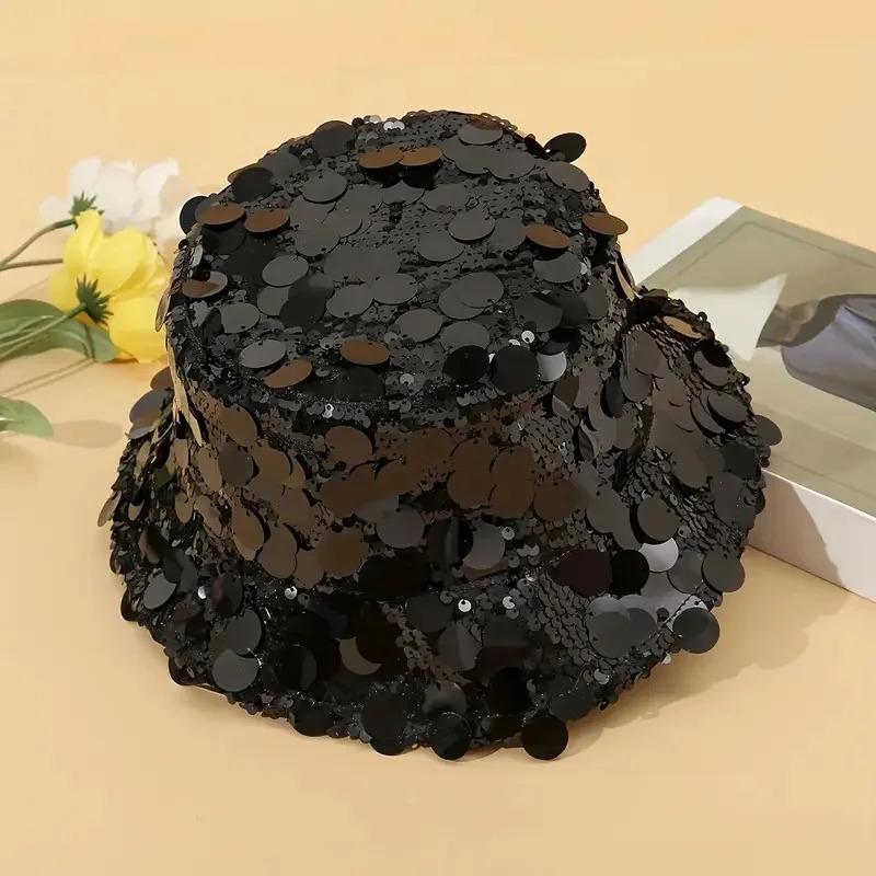 Glittering Silvery Sequin Bucket Hat Lightweight Fisherman Cap for Trendsetters - Perfect Festival & Rave Accessory