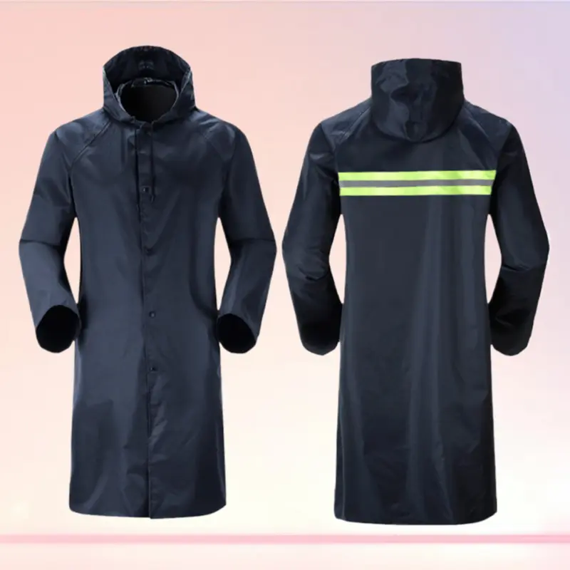Long Thickened Integrated Reflective Rain Coat Windbreaker For Labor Work & Outdoor Riding Full Body Heavy Rain Protection