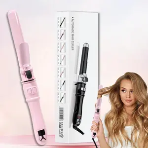 Automatic Rotating Hair Curling Iron, Electric Heated Curler with LCD Display for Women, Portable Hair Styling Tool for Home & Salon Use