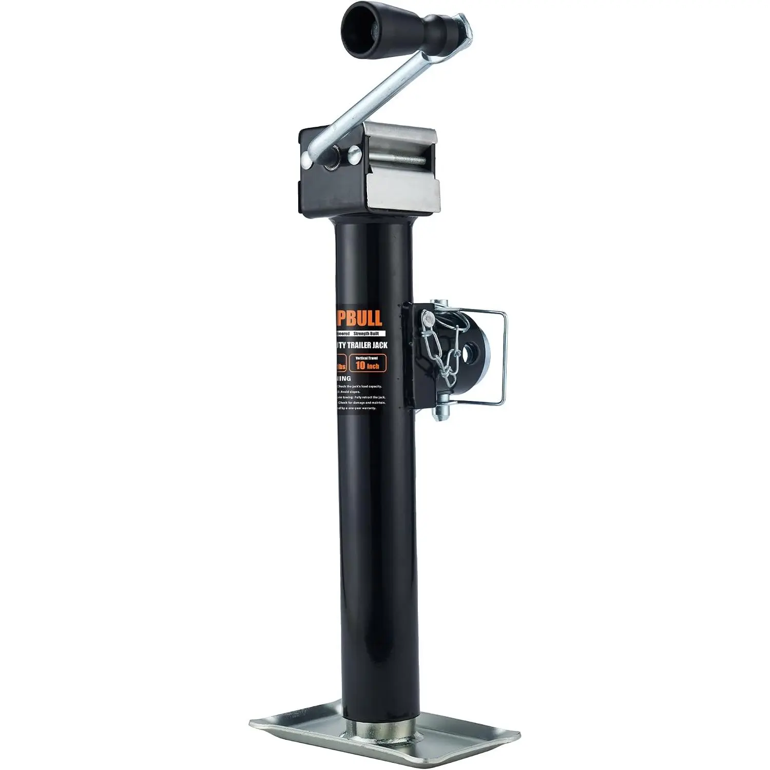 5000lb Weld-on Pipe Swivel Trailer Jack, 10" Vertical Travel Trailer Tongue Jack, Suitable for RVs, Boats, Horse Trailers and Multi-Purpose Trailers