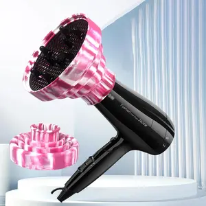 Portable Silicone Hair Dryer Diffuser, Foldable Universal Blow Dryer Attachment for Curly Hair, Even Heat Distribution Nozzle for Frizz Control, Travel-Friendly Hair Styling Tool