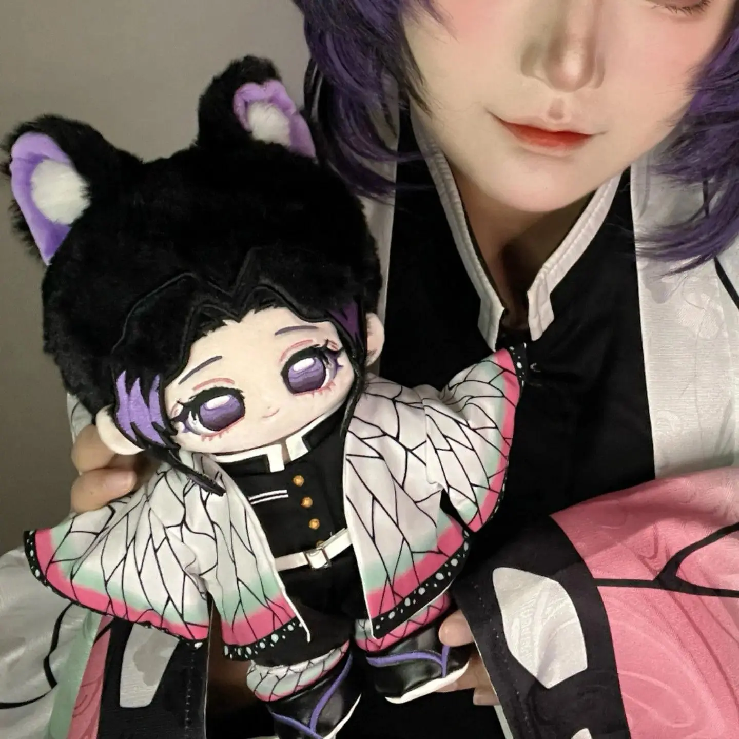 20cm Demon Slayer Shinobu Kocho Plush Doll - Stuffed Animal Collectible, Cuddly Toy, Huggable Companion, Soft Adorable Stuffed Item, Anime Figure Pillow, Collectors' Cosplay Birthday Gift, Cuddly Stuffed Animals