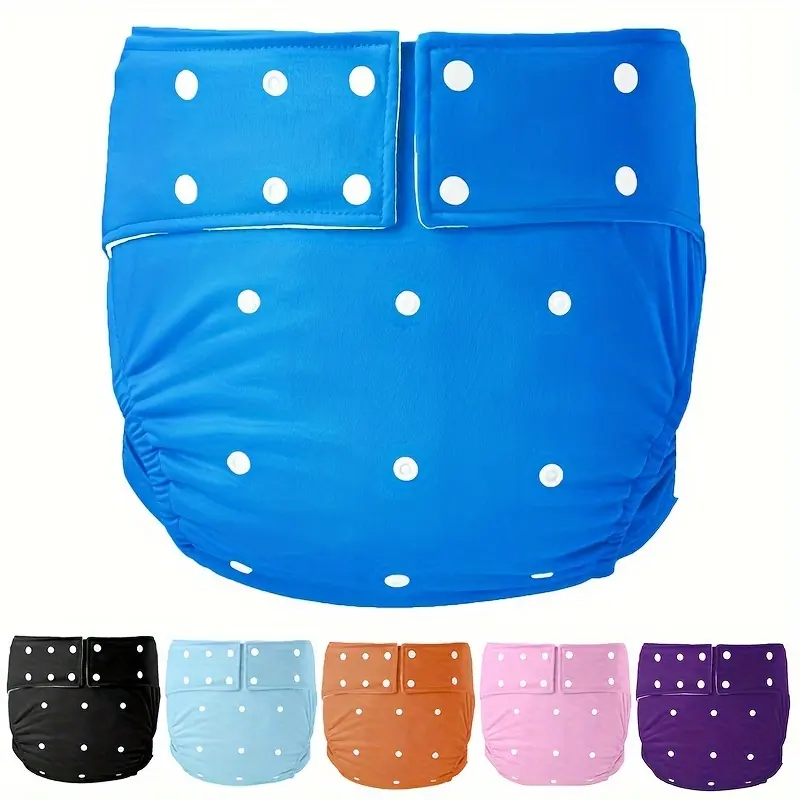 Adult Reusable Adjustable Cloth Washable Incontinence Underwear Leakproof Cool Diaper Elderly Men Women Solid Color Diaper Leakproof Nappy for Home Incontinence Urinal Pants