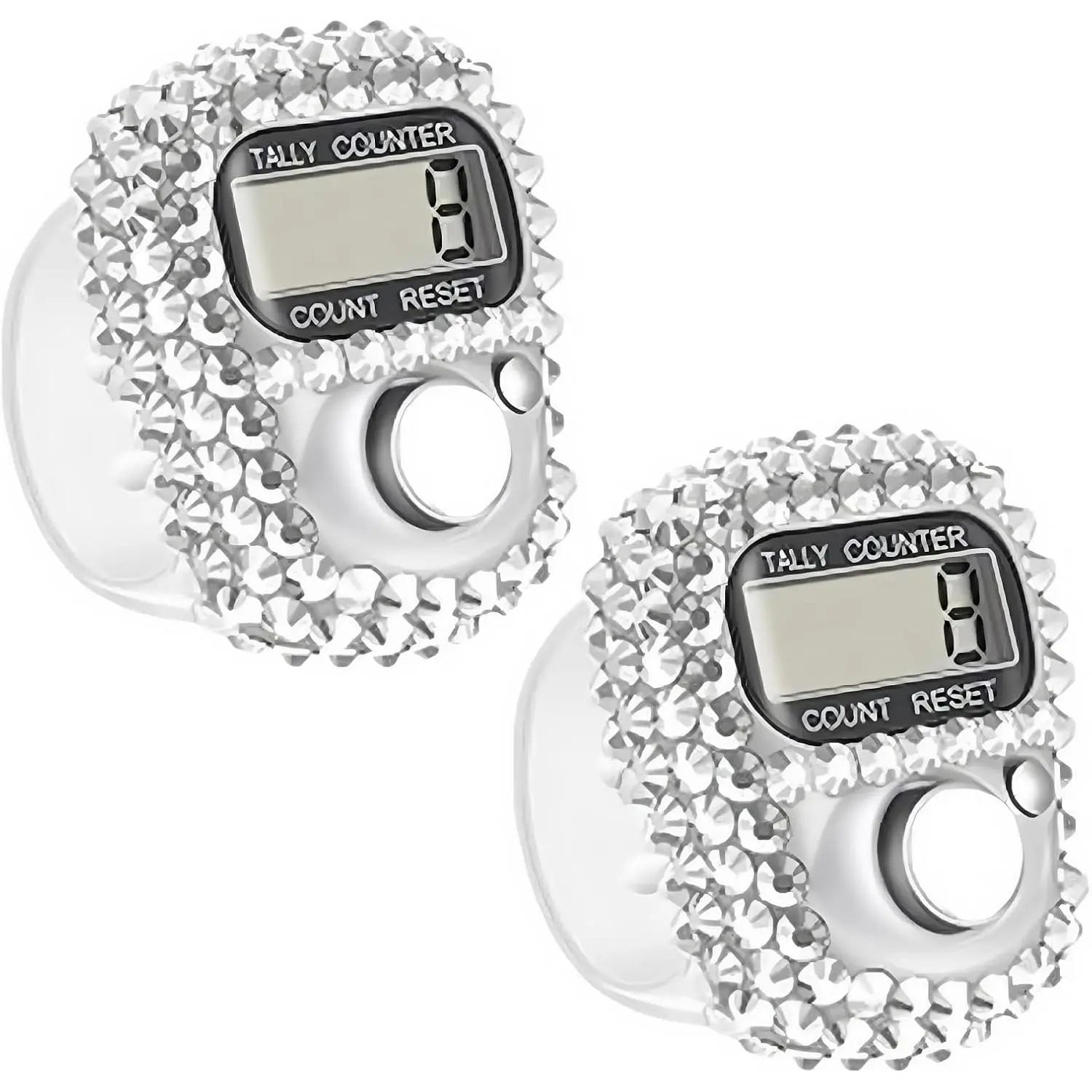 2 count  Finger Tally Counter Clicker Counter,Convenient Portable Digital Display Tally Counter,Resettable Mini Lap Counter for Golf Goods Counting Accessories,Track and Field Lap Counters