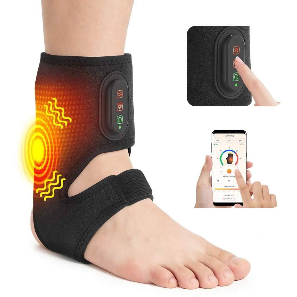 1PCS APP Ankle Massager 3 Heat & Vibration, 3000mAh Rechargeable, Smart Timer, Gift for Women, USB Rechargeable Massagers