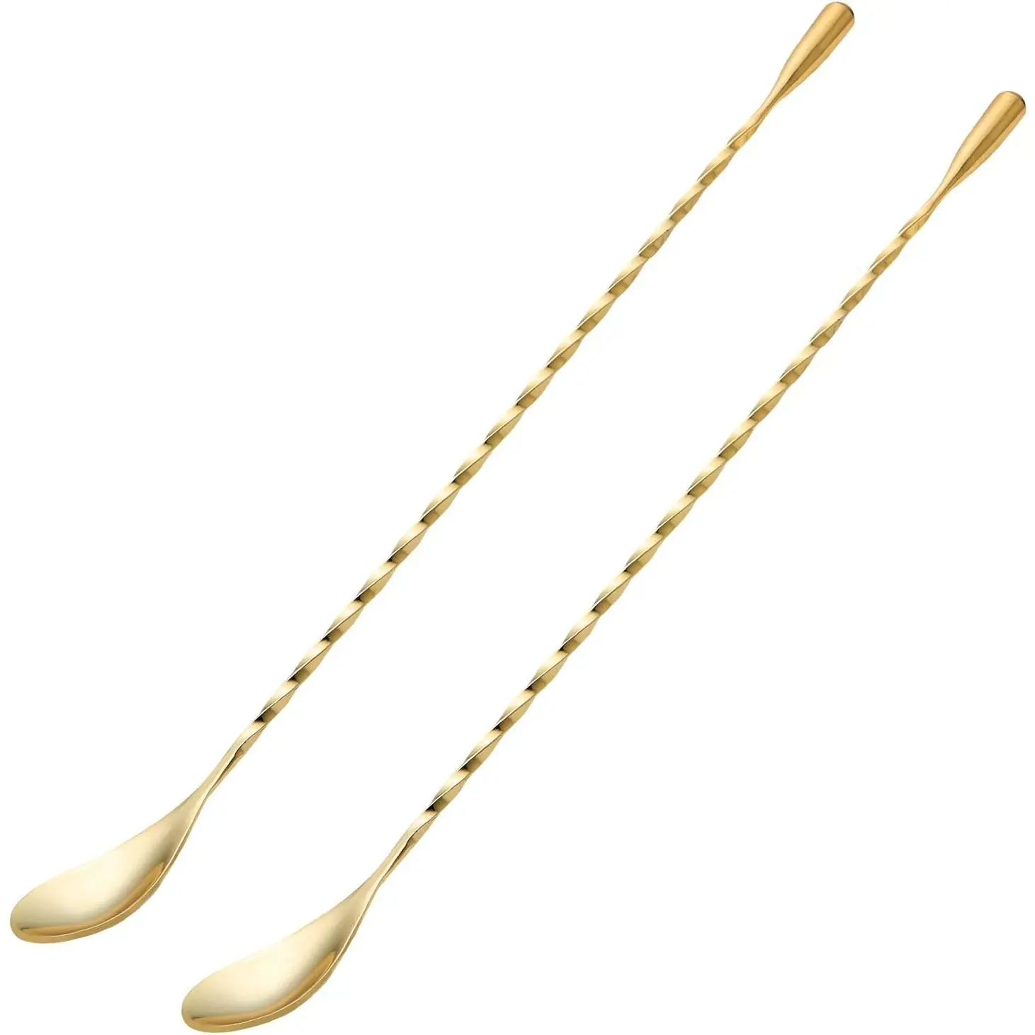 2 count 12 Inches Bar Spoon, Long Handle Mixing Stirrers for Drink,  Stainless Steel Bar  Shaker Spoon,