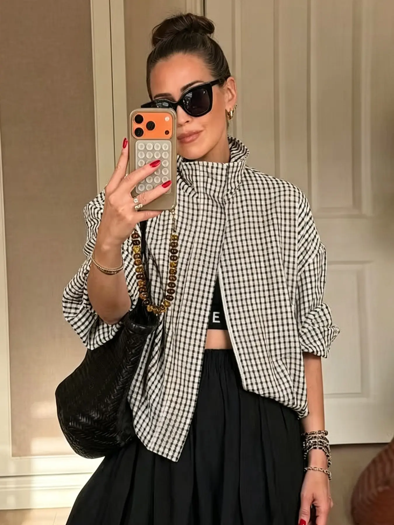 Plaid Bomber Jackets for Women Cropped Varsity Jackets Woman Summer Demi-season Jacket for Women Zip Casual Women's Coats Outerwear