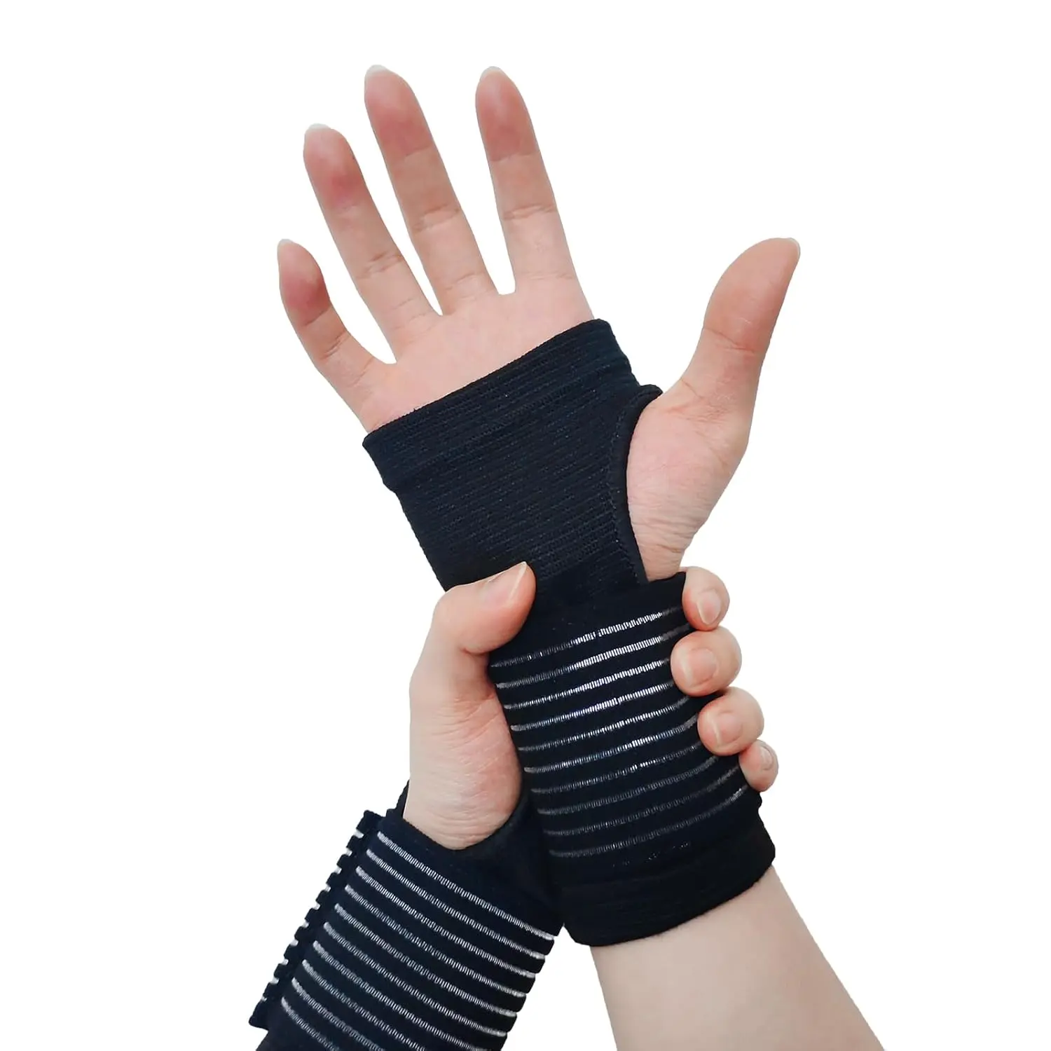 2 Pack Wrist Brace Compression Wrist Support Adjustable Wrist Wrap for Carpal Tunnel Arthritis Fitness Gym Sports Wrist Pain Relief Support Sleeves