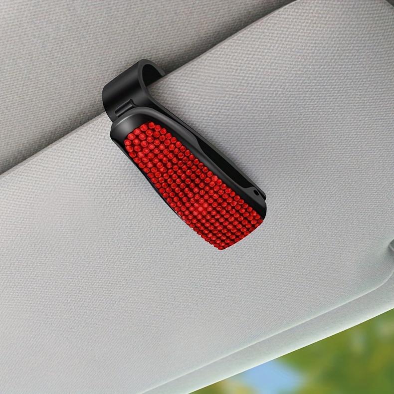 1pc Sparkling Rhinestone - Car Sun Visor Clip - Multifunctional Fashion Glasses Holder for Vehicle Interior Accessories