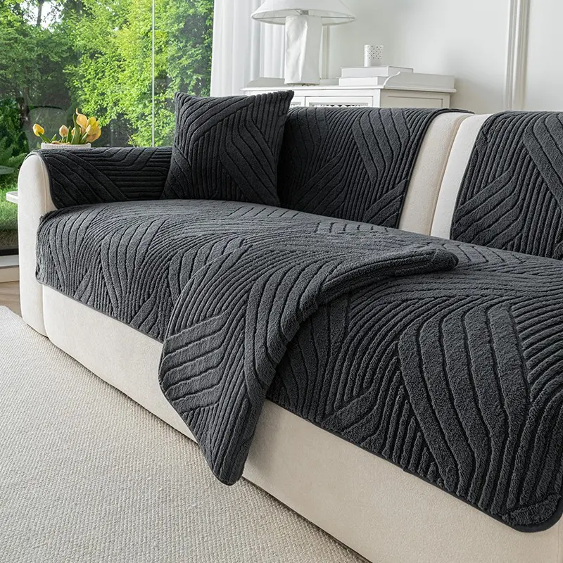 1pc Plush Sofa Cushion, Fits 1-4 Seater and Chaise Lounge, Pet Friendly, All Season, Anti-Slip, Durable, Reusable