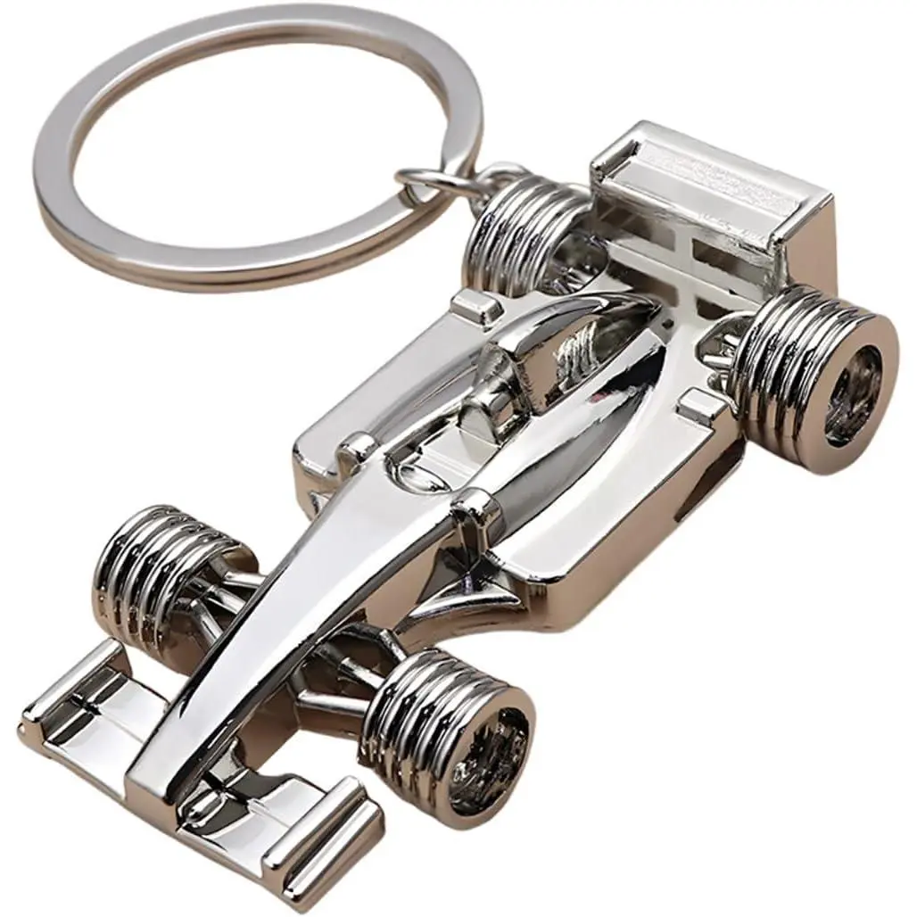 ZIMISI 3D F1 Race Car PVC Key Chain - Heavy-Duty Zinc Car Key Fob Auto Accessory with Clip, 3-3.9 in Decoration Collectibles for Men