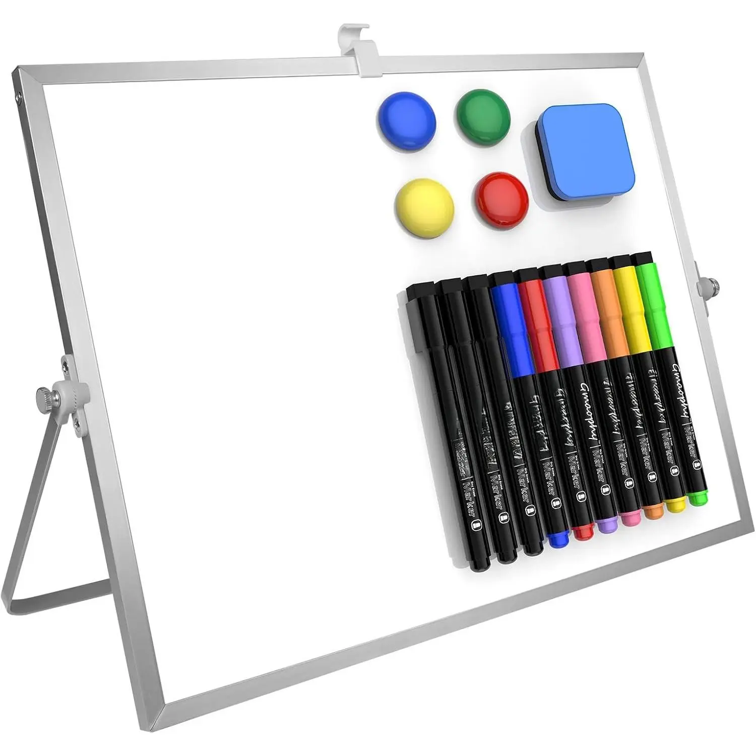 White Board with Stand, Small Dry Erase Board, 16"x12"  Whiteboard | Double-Sided Dry Erase Board with Stand, Desktop Whiteboard Easel , Portable White board Dry Erase for Drawing, Office,