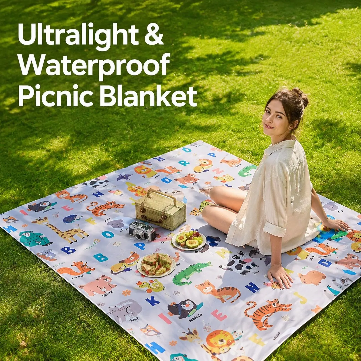 Portable Outdoor Beach Mat, Ultra-Light Picnic Blanket, Foldable and Compact, Ideal for Camping, Park, Hiking, Easy to Carry, Camping Accessories
