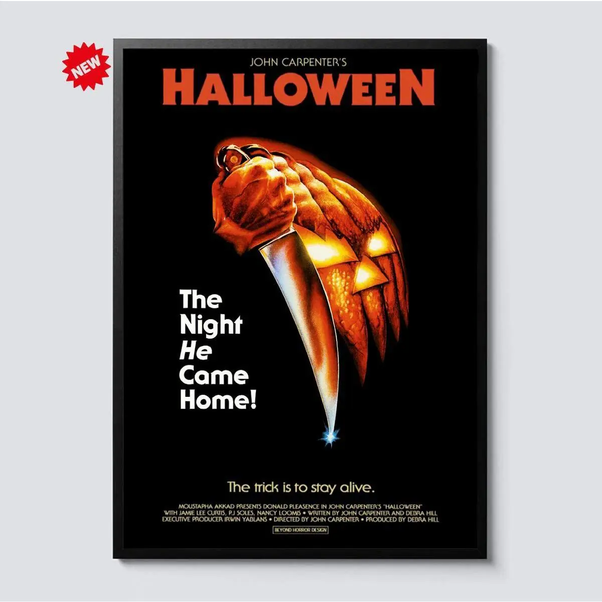 Halloween (1978) Classic Horror Movie Poster – The Night He Came Home Vintage Wall Art, John Carpenter Slasher Film Decor for Horror Fans