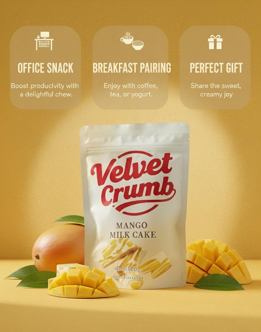 Mango Milk Nougat Candy, Soft Chewy Milk Candy with Fruity Flavor, Classic Asian Sweet Snack, Rich & Creamy Treat (100g × 3 Packs)