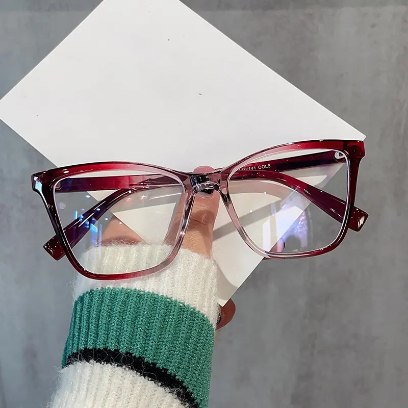 Women's Classic Retro Contrast Border Cat-Eye Eyeglass Frames - Blue Light Blocking, Black Border, Optical Frames Compatible with Custom Lenses for Office Wear, Daily Casual Use, Blue Light Glasses For Women, Glasses Blue Light