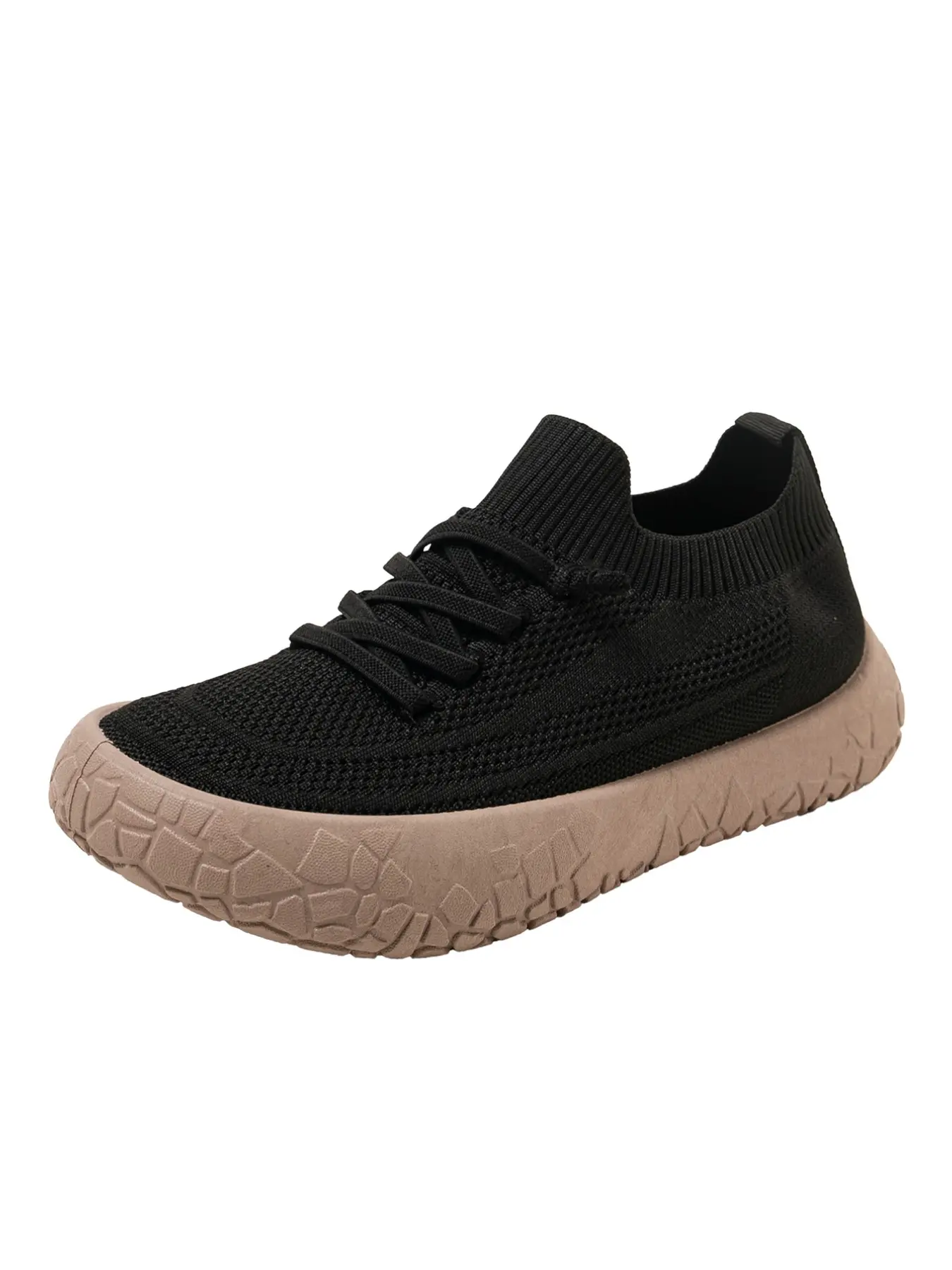Women's Knit Sock Laces Sports Shoes, Breathable Mesh Thick Sole Walking Shoes, Casual Outdoor Comfortable Footwear for Daily Commute, Stretch Knit Shoes