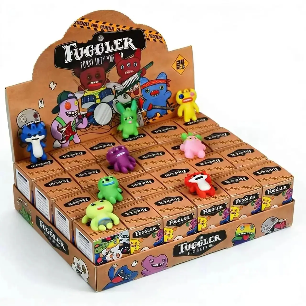 24pcs Cute Monster Figurines Blind Box Keychains, Keychain Charm, Collectible Hanging Decorations, Fun Accessories for Kids and Adults