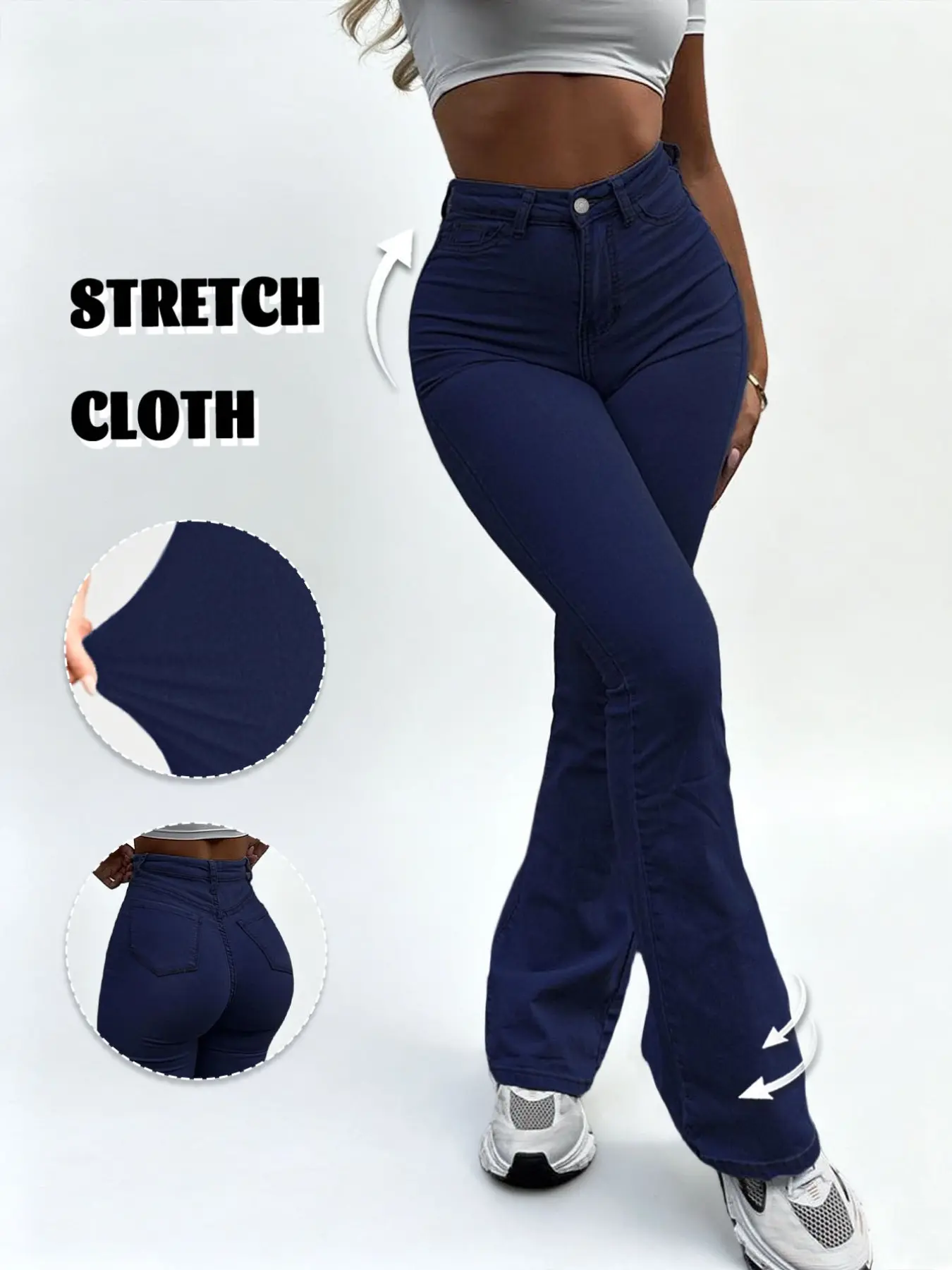 GILIPUR Women High Waist Stretch Flare Jeans, Butt Lifting Slim Bootcut Denim Pants, Multiple Colors Y2K Streetwear Trousers TChic