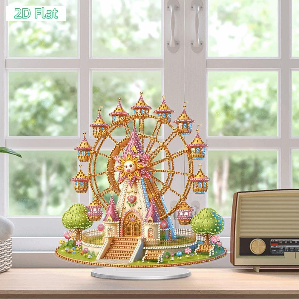 2D FLATAcrylic 2D Flat Print Castle Ferris Wheel DIY Diamond Painting Tabletop Ornaments Kit Table Top Diamond Painting Ornament Kits for Home Office Desktop DecorDIY Diamond Painting Kit for Adults & Beginners, Sparkling Art & Perfect Festive Gift 2D FLATAcrylic 2D Flat Print Castle Ferris Wheel DIY Diamond Painting Tabletop Ornaments Kit Table Top Diamond Painting Ornament Kits for Home Office Desktop DecorDIY Diamond Painting Kit for Adults & Beginners, Sparkling Art & Perfect Festive Gift