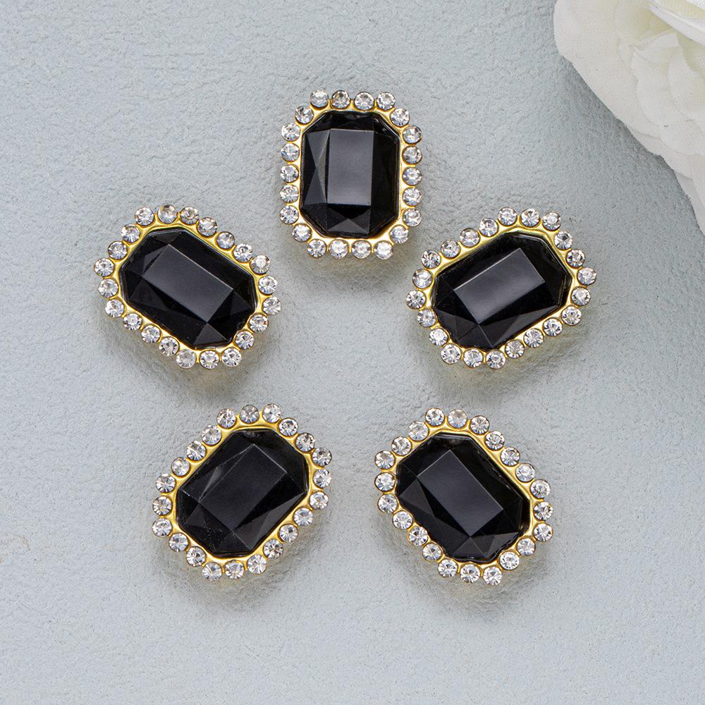 Adhesive DIY hand-sewn rectangular double-layer bow hardware for Crocs shoes and bags accessories